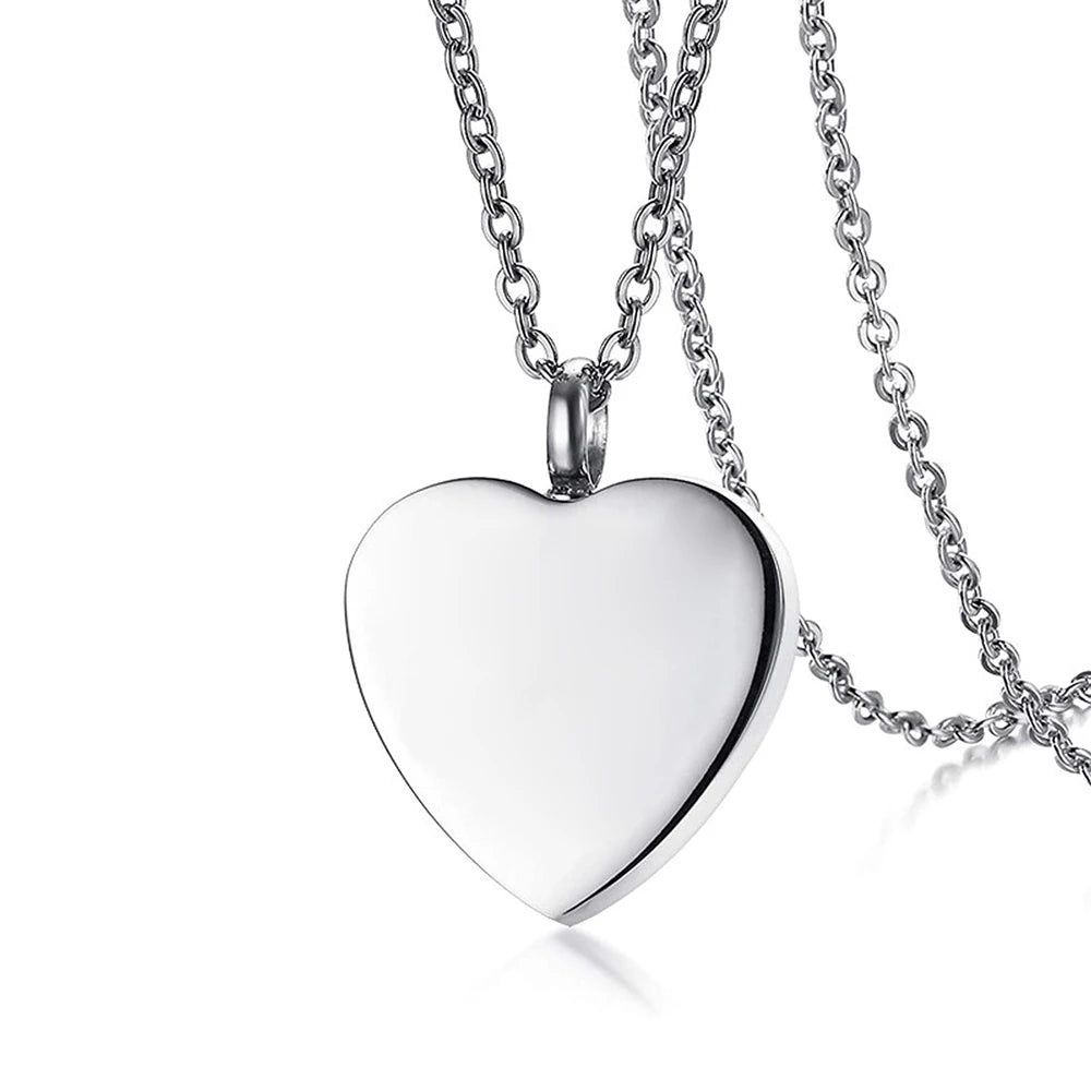 SILVER HEART CREMATION JEWELRY PENDANT