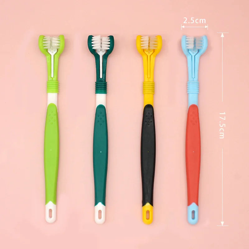 Three-Head Multi-angle Pet Toothbrush