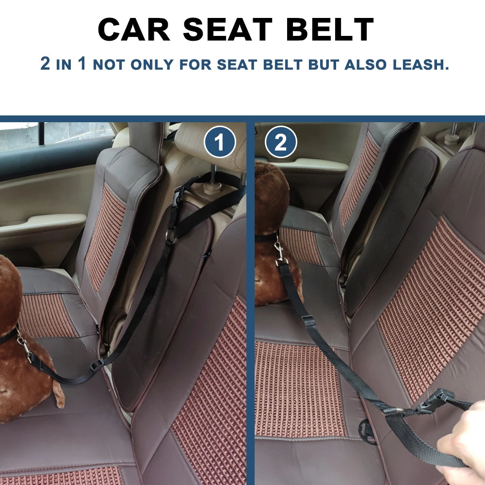 SOLID PET CAR SEAT LEASH BELT