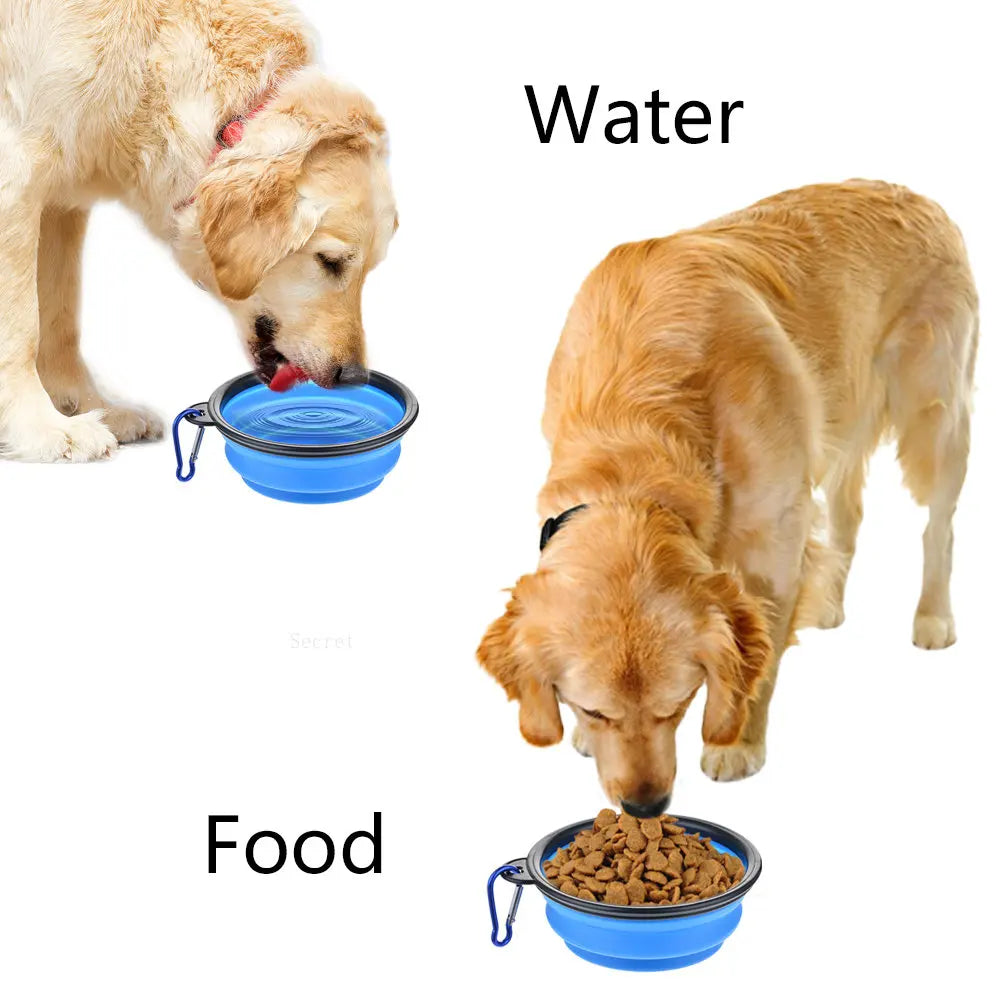 Collapsible Pet Silicone Dog Food Water Bowl